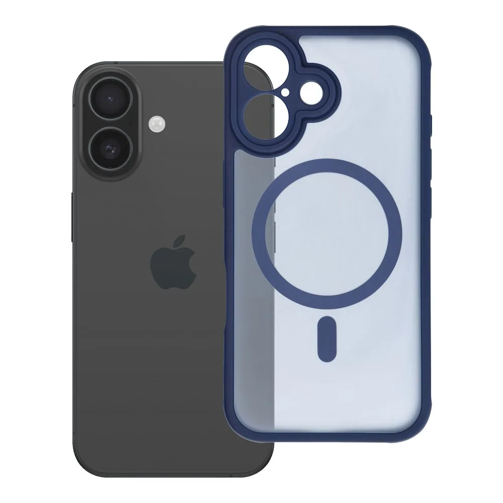 Case for iPhone 16 Full Matte Mag Cover compatible with MagSafe blue