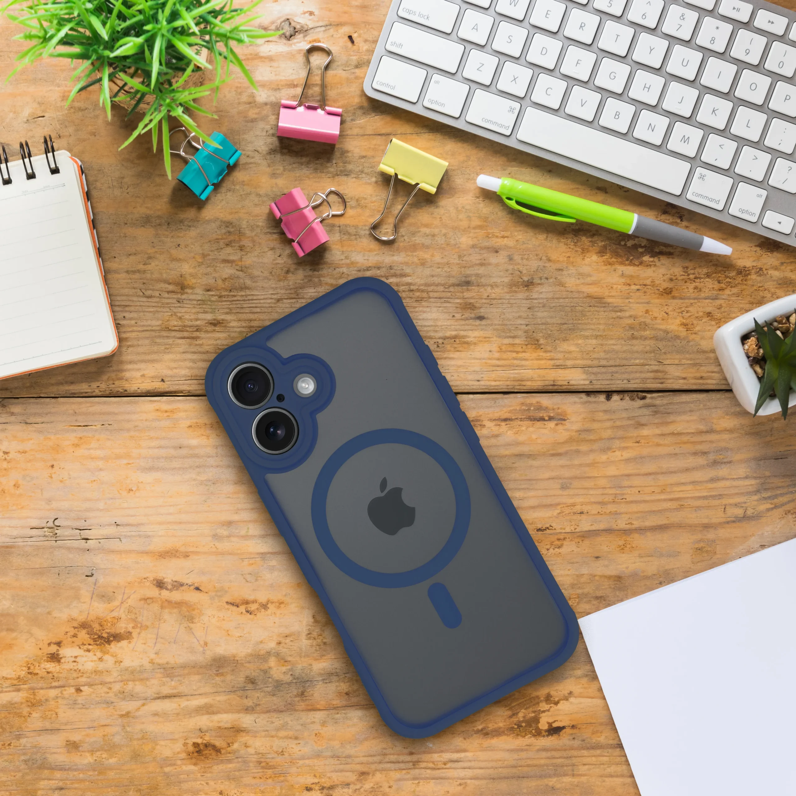 Case for iPhone 16 Full Matte Mag Cover compatible with MagSafe blue - Image 2
