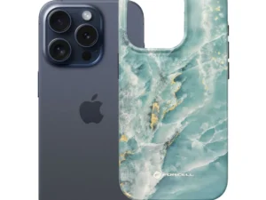 Case for iPhone 15 PRO Forcell F-Protect Mirage compatible with Magsafe Military Drop-Test green marble