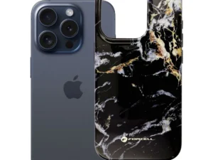 Case for iPhone 15 PRO Forcell F-Protect Mirage compatibl with Magsafe Military Drop-Test black marble