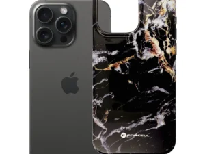 Case for iPhone 15 PRO MAX Forcell F-Protect Mirage compatible with Magsafe Military Drop-Test black marble