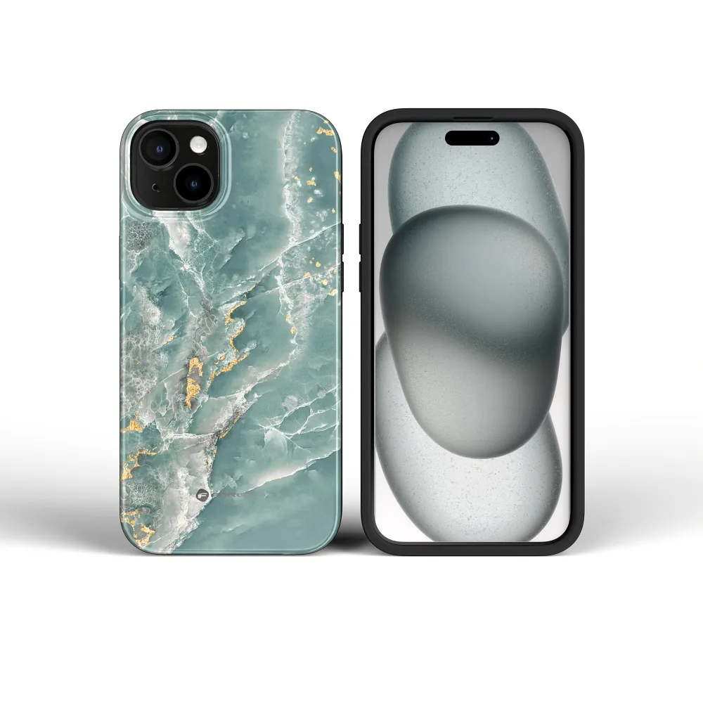 Case for iPhone 15 Forcell F-Protect Mirage compatible with Magsafe Military Drop-Test green marble - Image 9