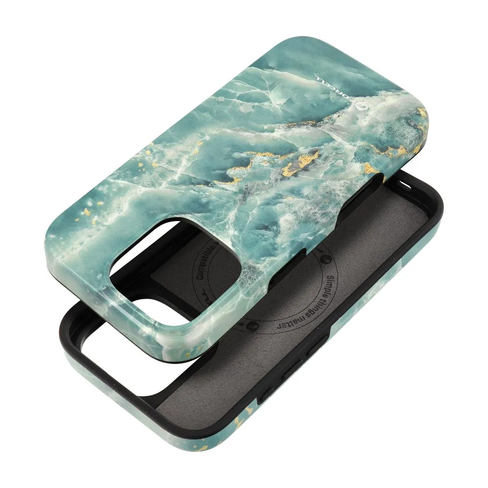 Case for iPhone 15 Forcell F-Protect Mirage compatible with Magsafe Military Drop-Test green marble - Image 11