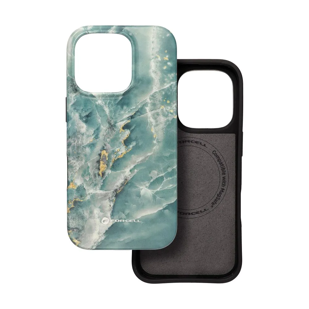 Case for iPhone 15 Forcell F-Protect Mirage compatible with Magsafe Military Drop-Test green marble - Image 10
