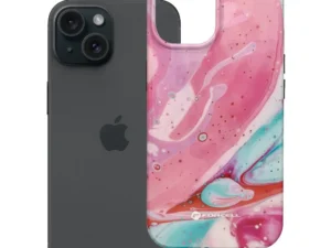 Case for iPhone 15 Forcell F-Protect Mirage compatible with Magsafe Military Drop-Test pink marble