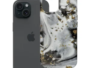 Case for iPhone 15 Forcell F-Protect Mirage compatible with Magsafe Military Drop-Test silver fog