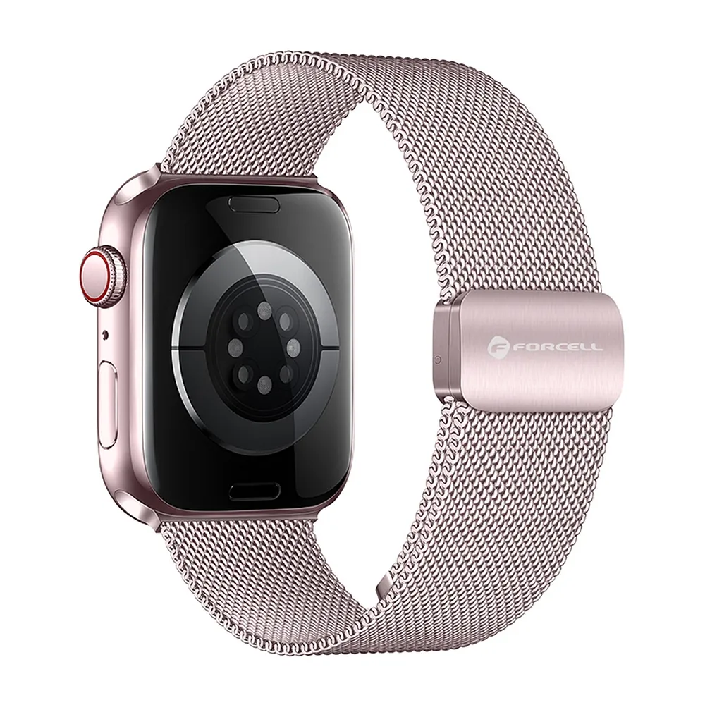 Strap to Apple Watch Forcell F-Design FA14 magnetic steel 42 / 44 / 45 / 49 mm pink
