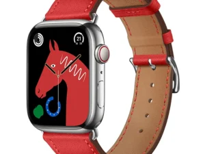 Strap to Apple Watch Forcell F-Design FA20 holes eco-friendly leather 42 / 44 / 45 / 49 mm red
