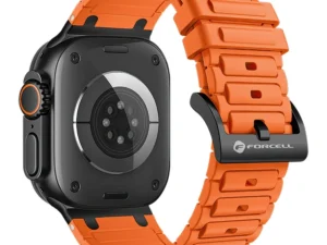 Apple Watch szíj Forcell F-Design FA06 szilikon lyukakkal 42 / 44 / 45 / 49 mm narancssárga