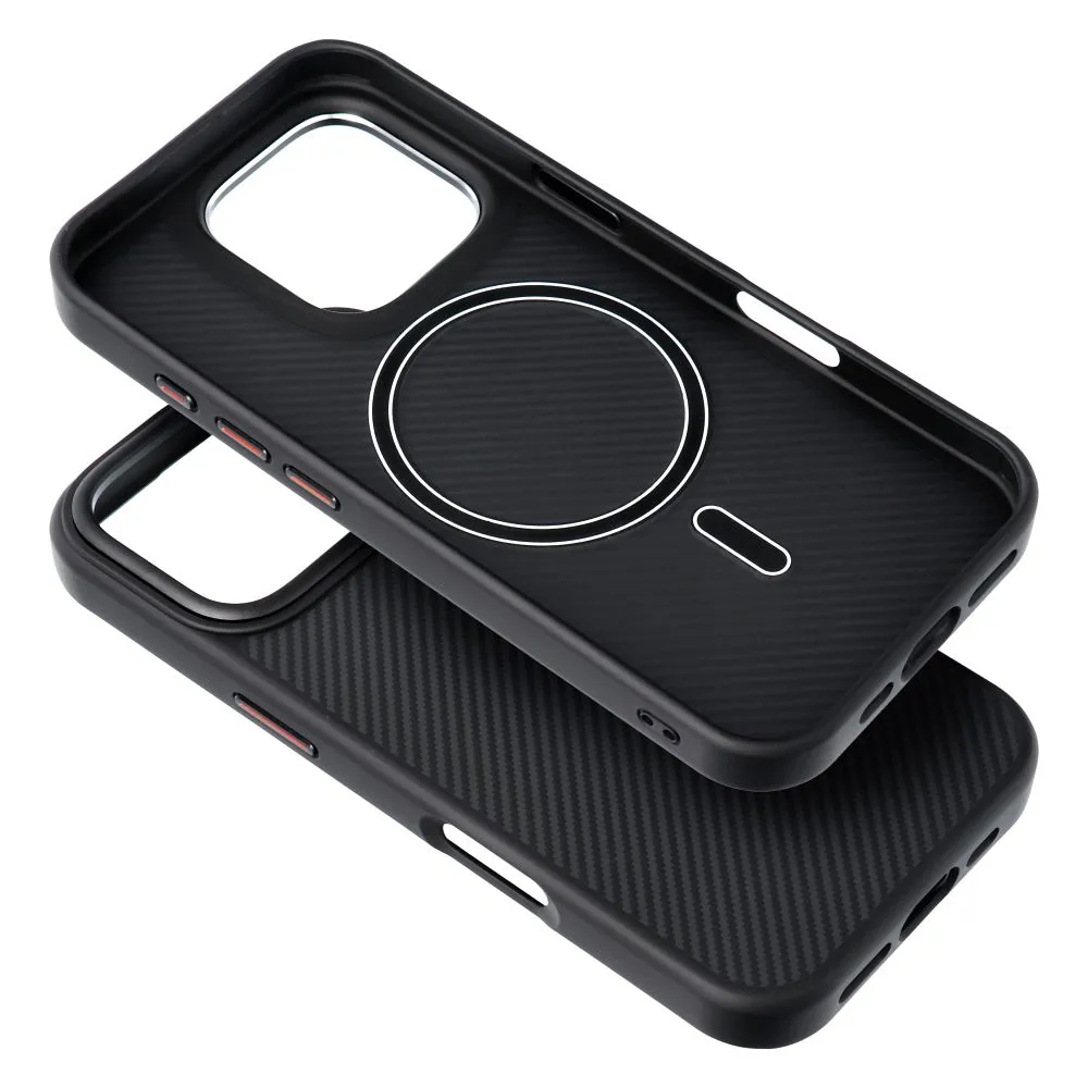Case for iPhone 15 PRO Carbon Elite Mag Cover compatible with MagSafe black - Image 3