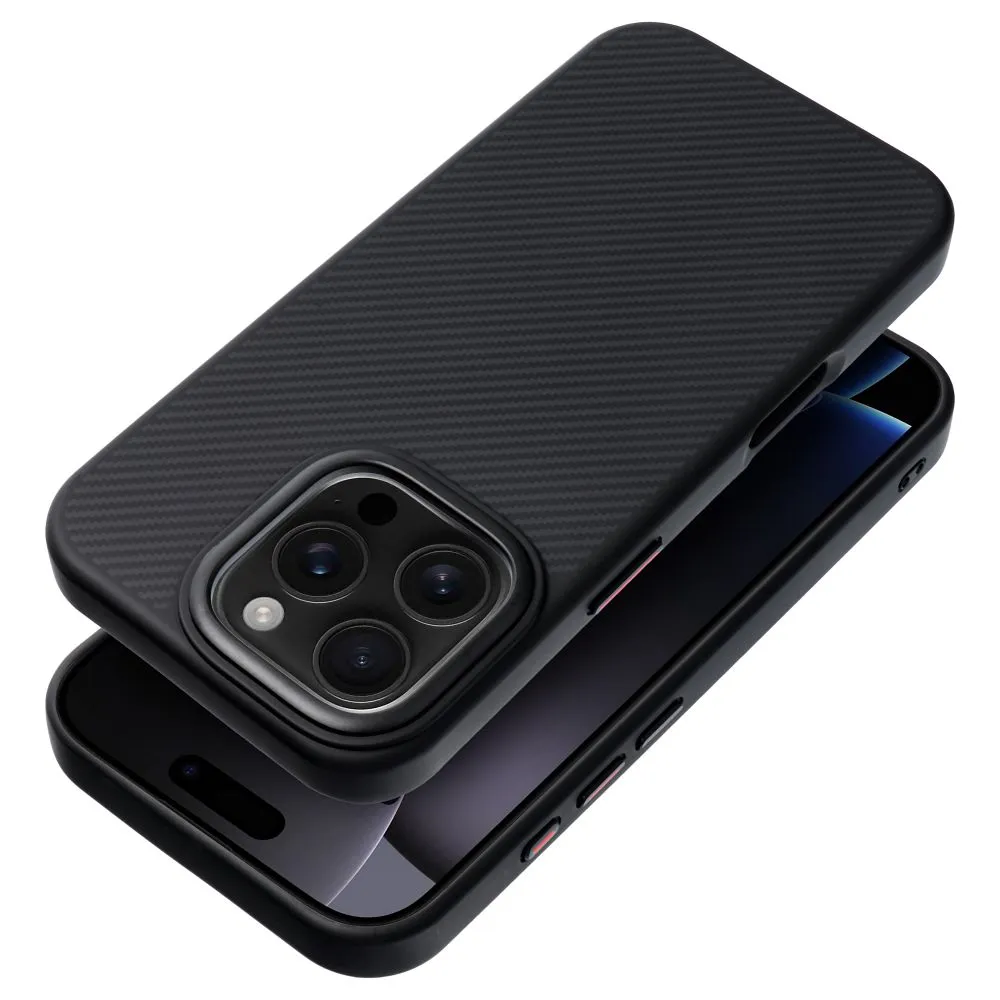 Case for iPhone 15 PRO Carbon Elite Mag Cover compatible with MagSafe black - Image 2