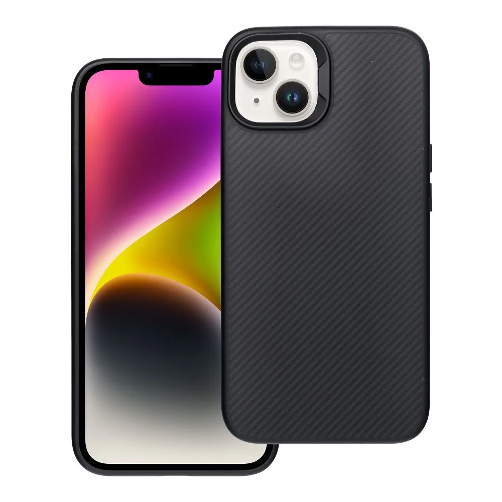 Case for iPhone 14 Carbon Elite Mag Cover compatible with MagSafe black