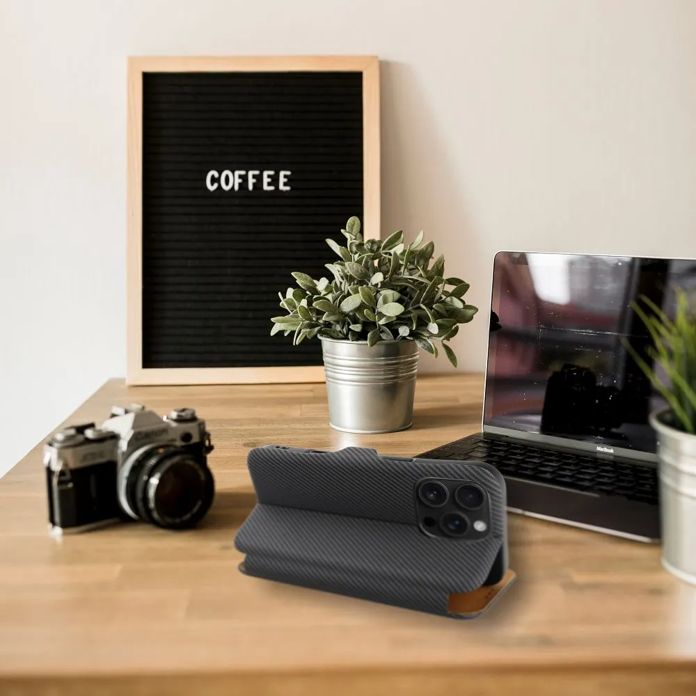 Flip case for iPhone 16 PLUS Folio Side Magnet black - 5. kép