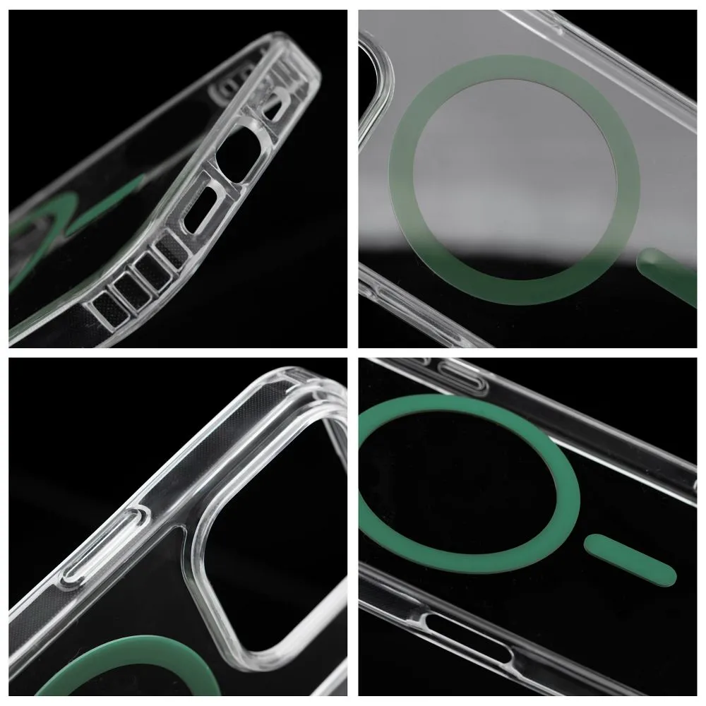 Case for iPhone 16 PRO MAX Drop Glue Colorful Ring Mag Cover compatible with MagSafe dark green - Image 2