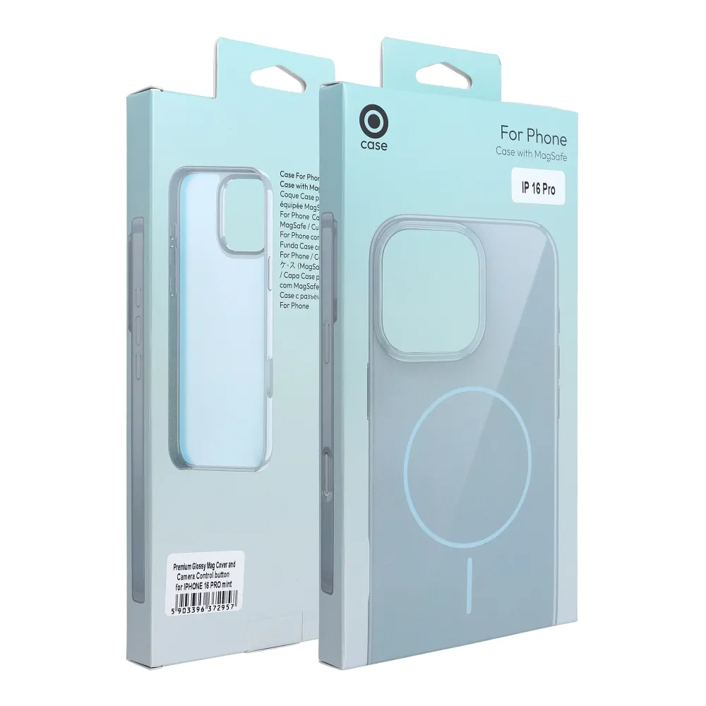 Case for iPhone 16 PRO Premium Glossy Mag Cover compatible with MagSafe and Camera Control button mint - Image 7