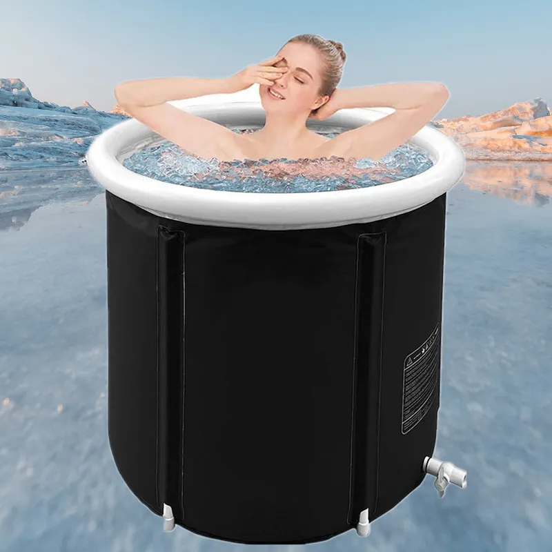 Foldable portable inflatable bathtub 80 x 79 cm black - Image 3