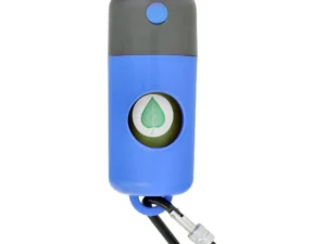 Dog excrement bag dispenser with carabiner and flashlight LLFG24033 blue