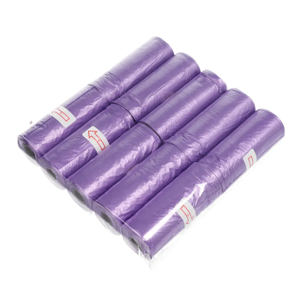 Plastic bags for dog excrement 10 rolls purple