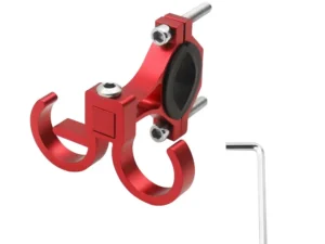 Hook for shopping with two loops for bike / scooter aluminum FS366 red