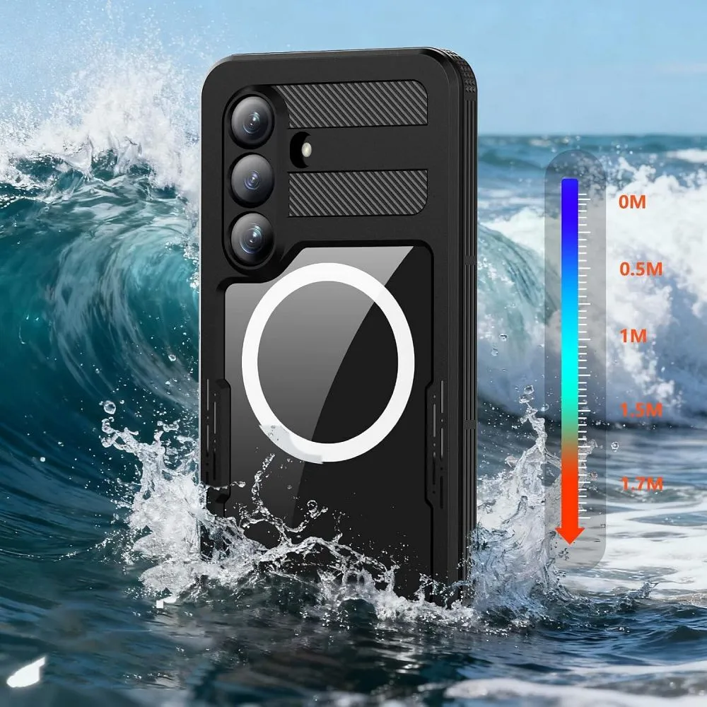 Case for Samsung S26 PLUS Waterproof Shellbox MARS with metal ring black - Image 3