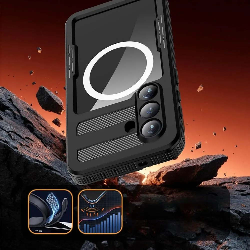 Case for Samsung S26 PLUS Waterproof Shellbox MARS with metal ring black - Image 2