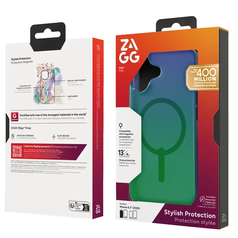 ZAGG case MILAN SNAP compatible with MagSafe for IPHONE 17 raven feather - Image 20