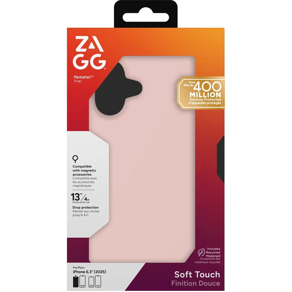 ZAGG case MANHATTAN SNAP compatible with MagSafe for IPHONE 17 pink blush - Image 13