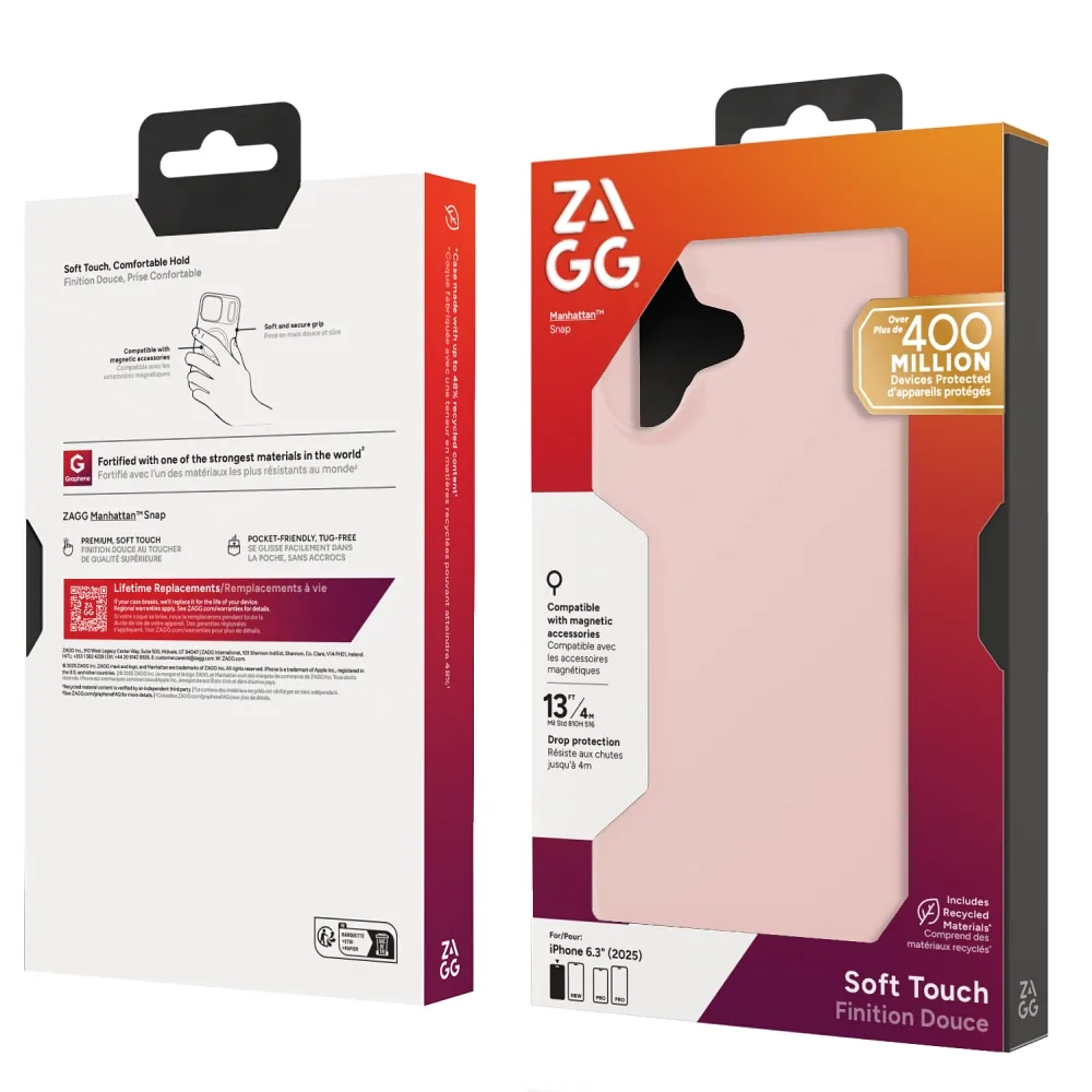 ZAGG case MANHATTAN SNAP compatible with MagSafe for IPHONE 17 pink blush - Image 12
