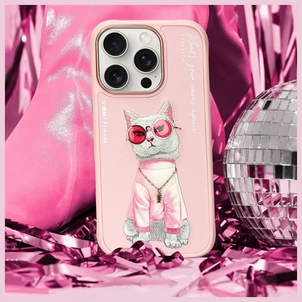NIMMY case GLASSES COOL CAT for IPHONE 16 Pro pink - 8. kép
