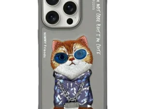 NIMMY case GLASSES COOL CAT for IPHONE 16 Pro Max gray