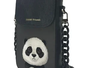 Phone case wallet handbag 3-in-1 Set Nimmy Big Eyed Pet 2.0 panda black