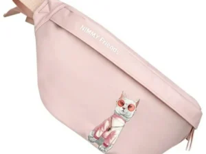 Shoulder waist bag Nimmy Glasses Cool Cat pink