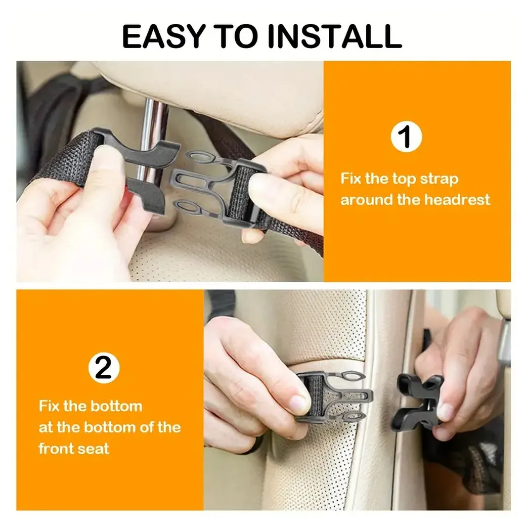 Car organizer for front seats with compartments black - Image 5