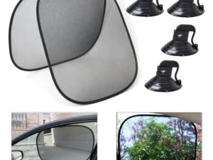 Car sun visor with suction cups for rear windows black