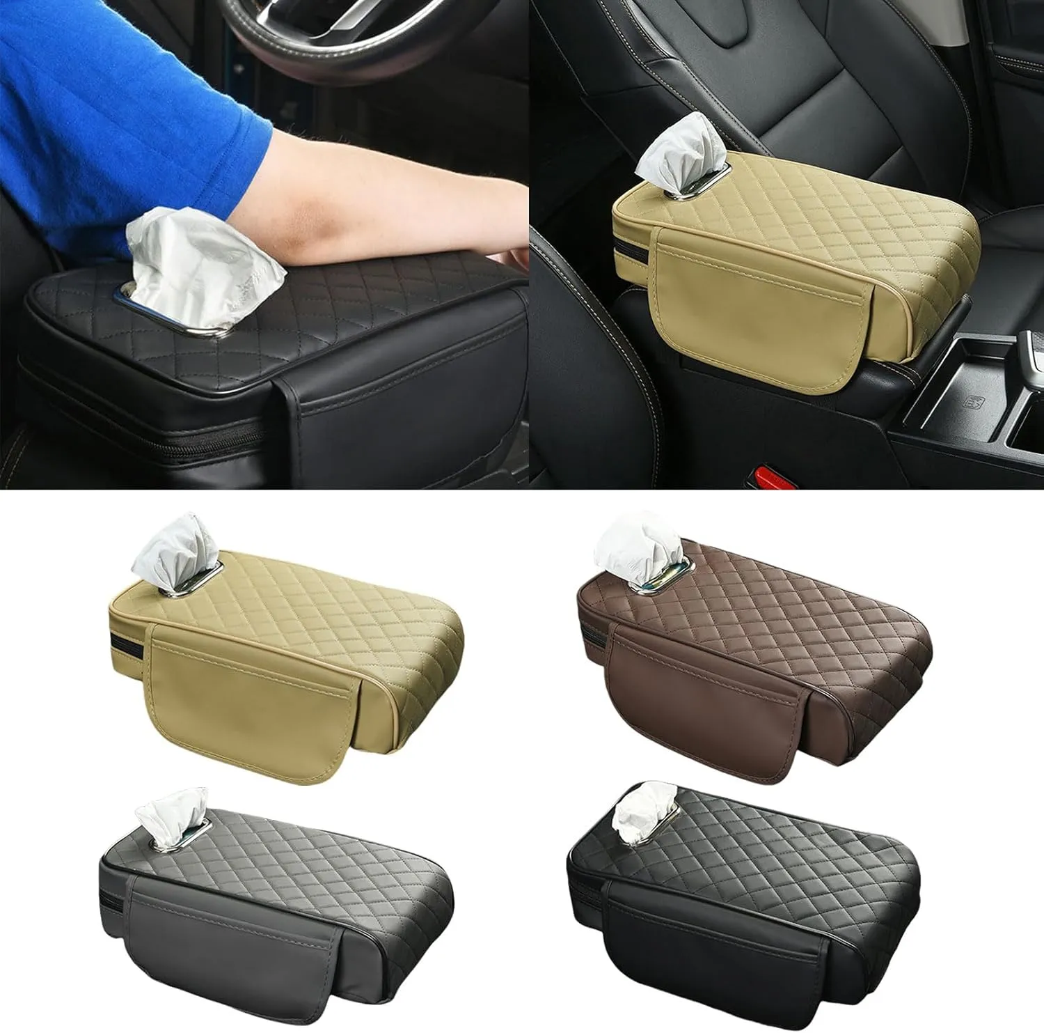 Seat armrest box heightening storage bag black - Image 4