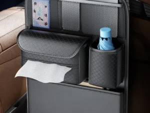 Car organizer for front seats with compartments D03 black