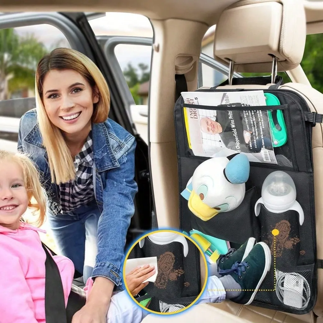 Car organizer for front seats with compartments OXFORD black - 6. kép