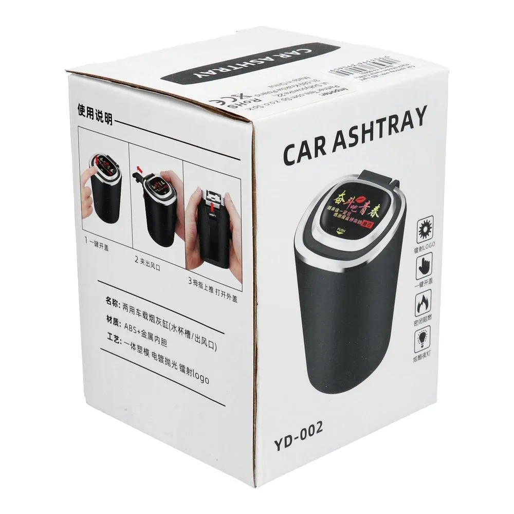 Car ashtray with LED light black - 5. kép