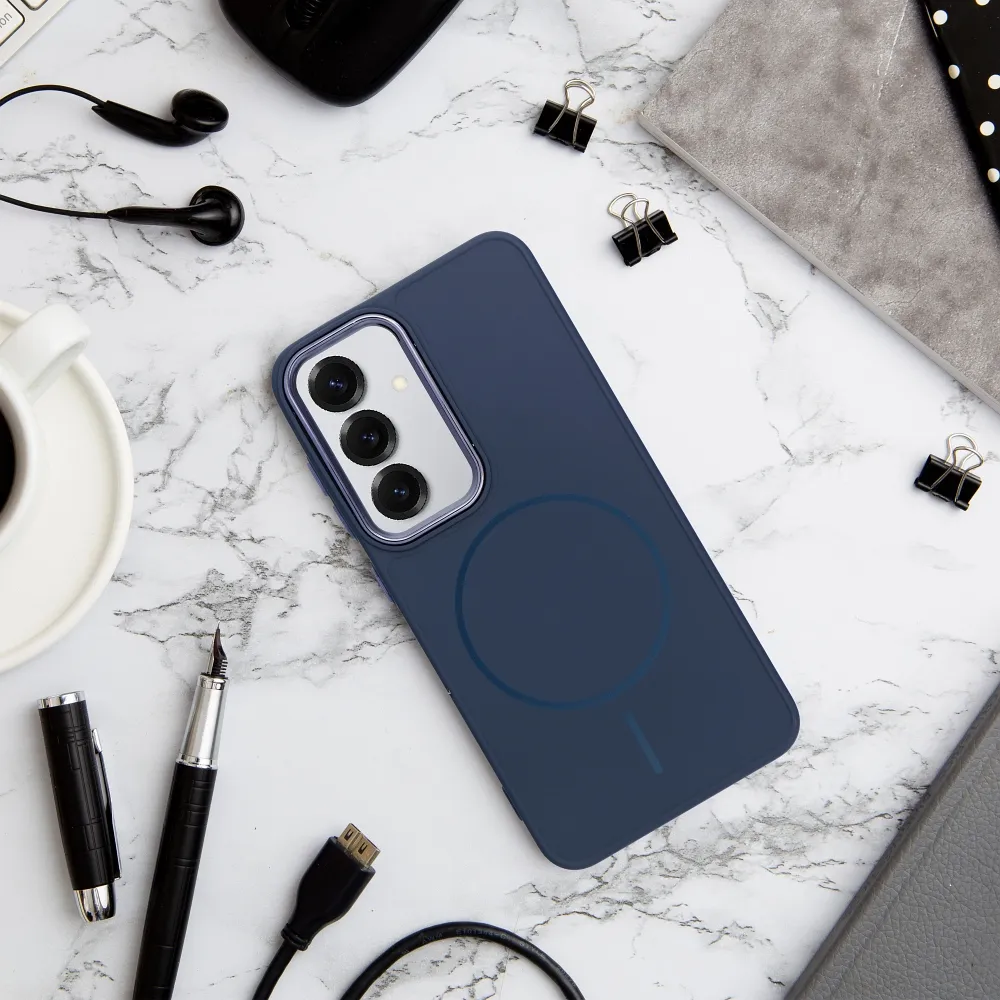 Case for Samsung A56 Frame Mag Cover compatible with MagSafe navy blue - Image 3