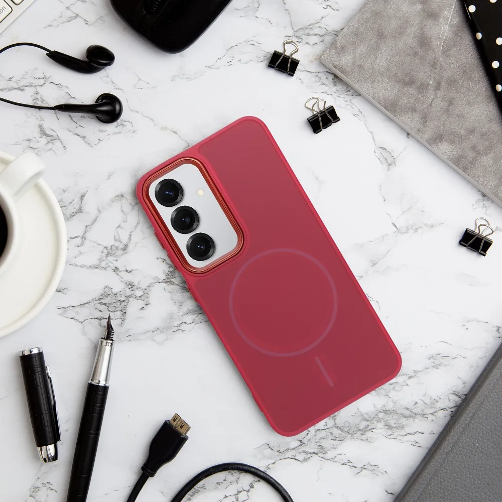 Case for Samsung A56 Frame Mag Cover compatible with MagSafe magenta - Image 3