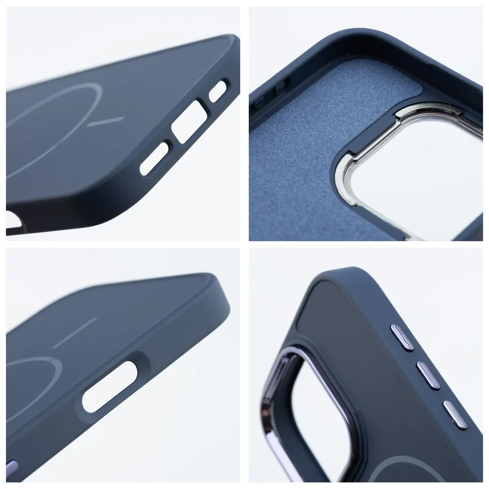 Case for iPhone 16 PRO MAX Frame Mag Cover compatible with MagSafe navy blue - Image 4