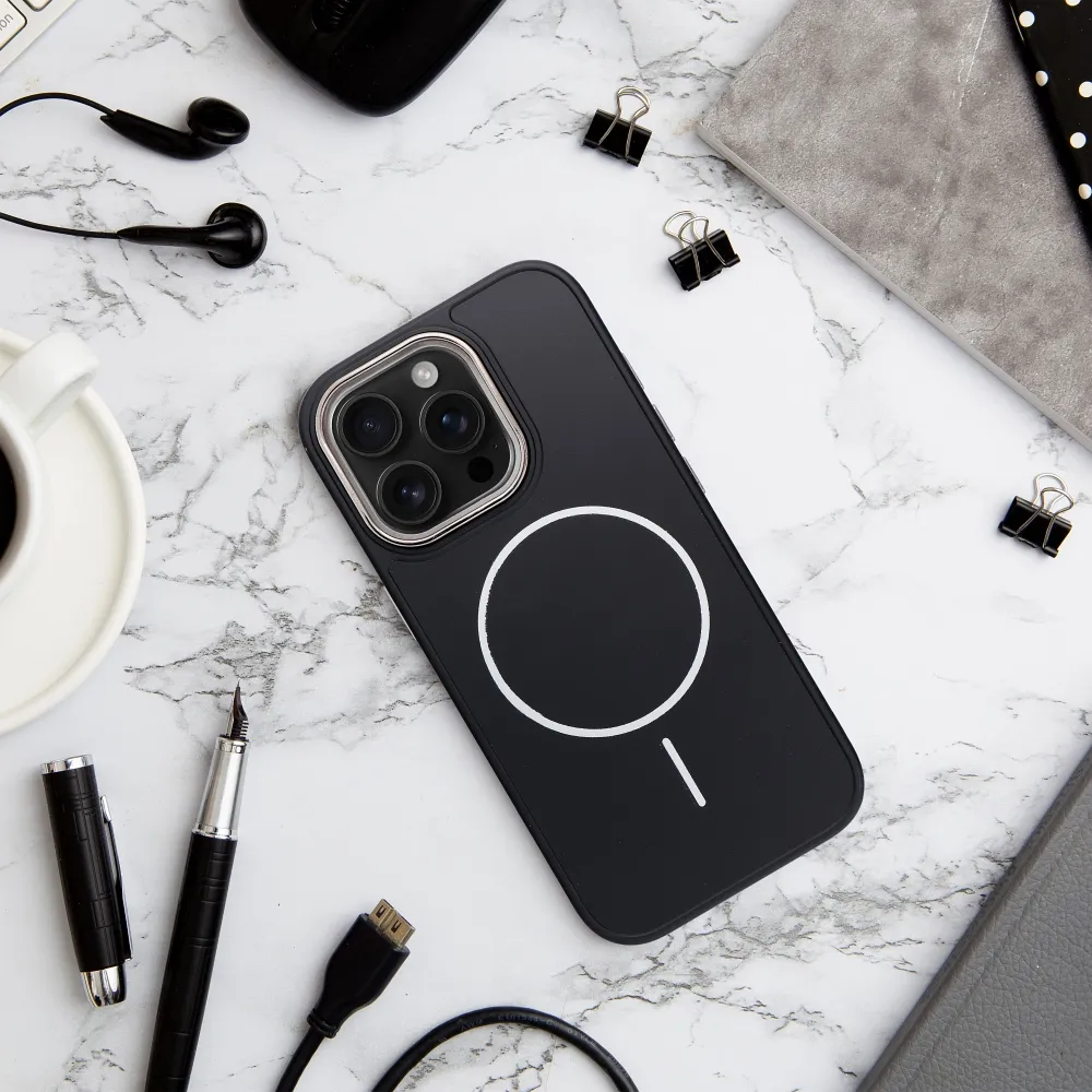 Case for iPhone 15 PRO Frame Mag Cover compatible with MagSafe black - Image 3