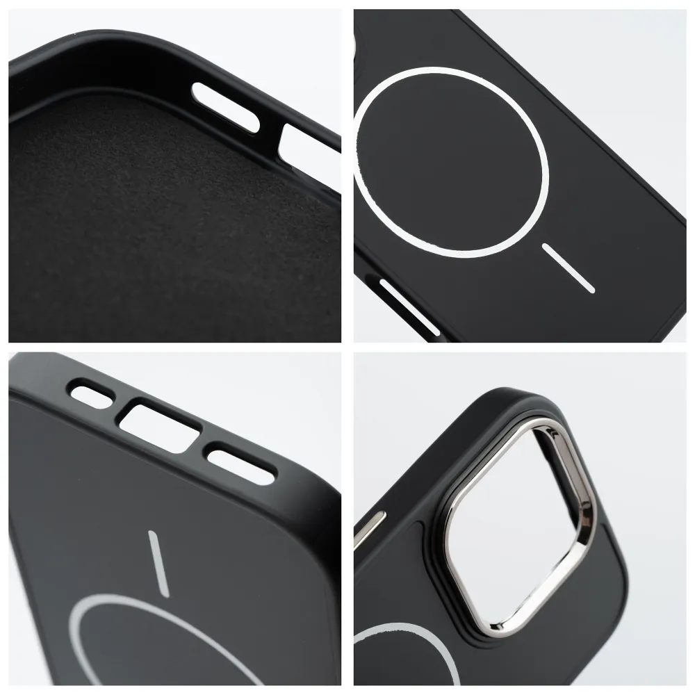 Case for iPhone 14 PRO Frame Mag Cover compatible with MagSafe black - 3. kép