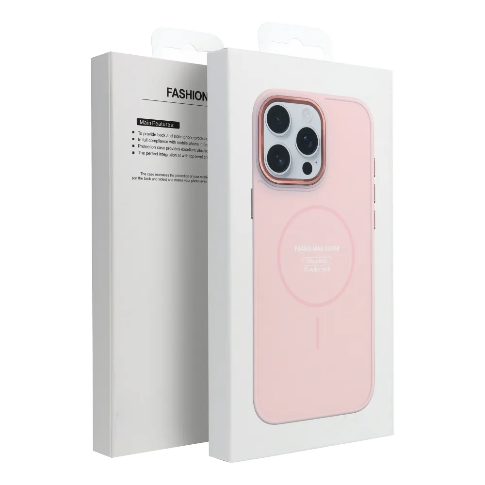 Case for iPhone 16 Frame Mag Cover compatible with MagSafe powder pink - Image 3