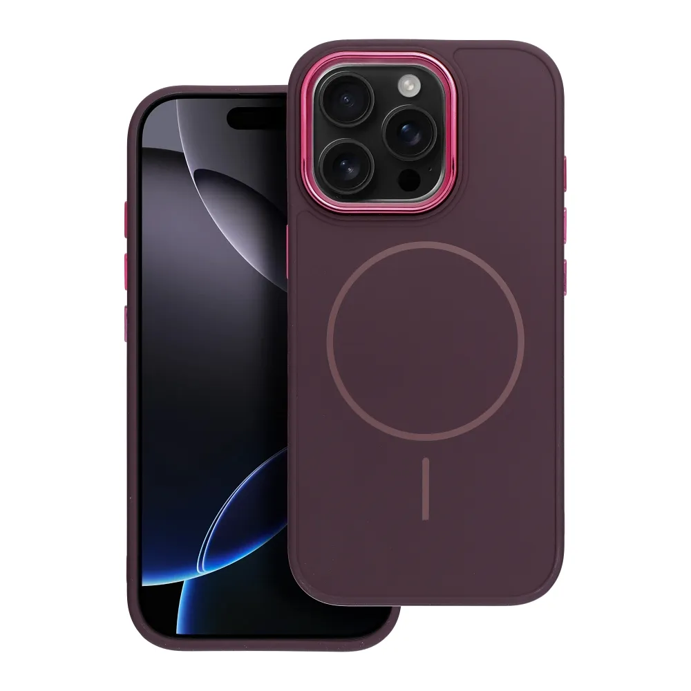Case for iPhone 14 Frame Mag Cover compatible with MagSafe purple