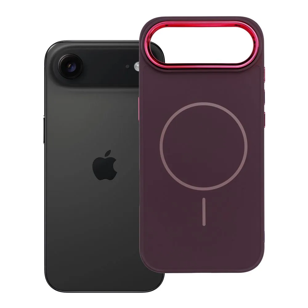 Case for iPhone 17 AIR Frame Mag Cover compatible with MagSafe purple