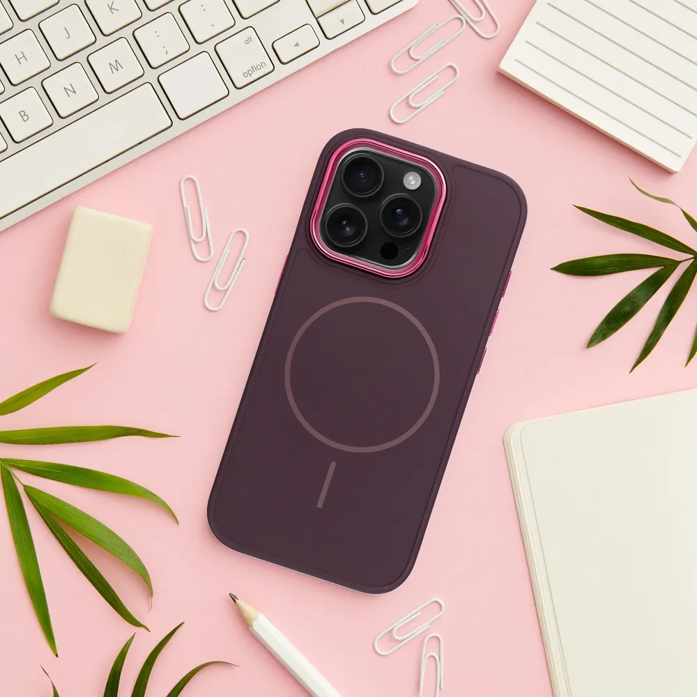 Case for iPhone 15 Frame Mag Cover compatible with MagSafe purple - Image 3
