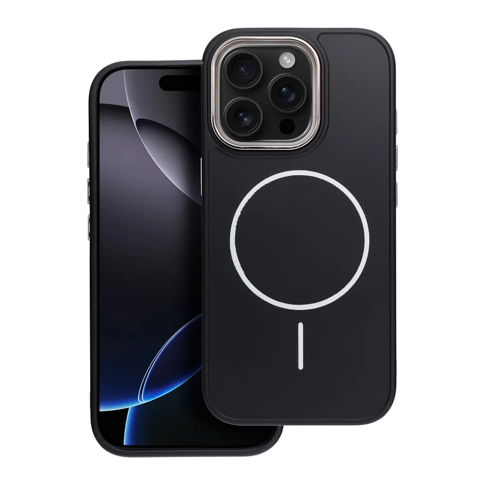 Case for iPhone 15 PRO MAX Frame Mag Cover compatible with MagSafe black