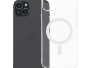 Case for iPhone 15 PLUS Clear Case 2 mm Mag Cover compatible with MagSafe (camera protection) transparent