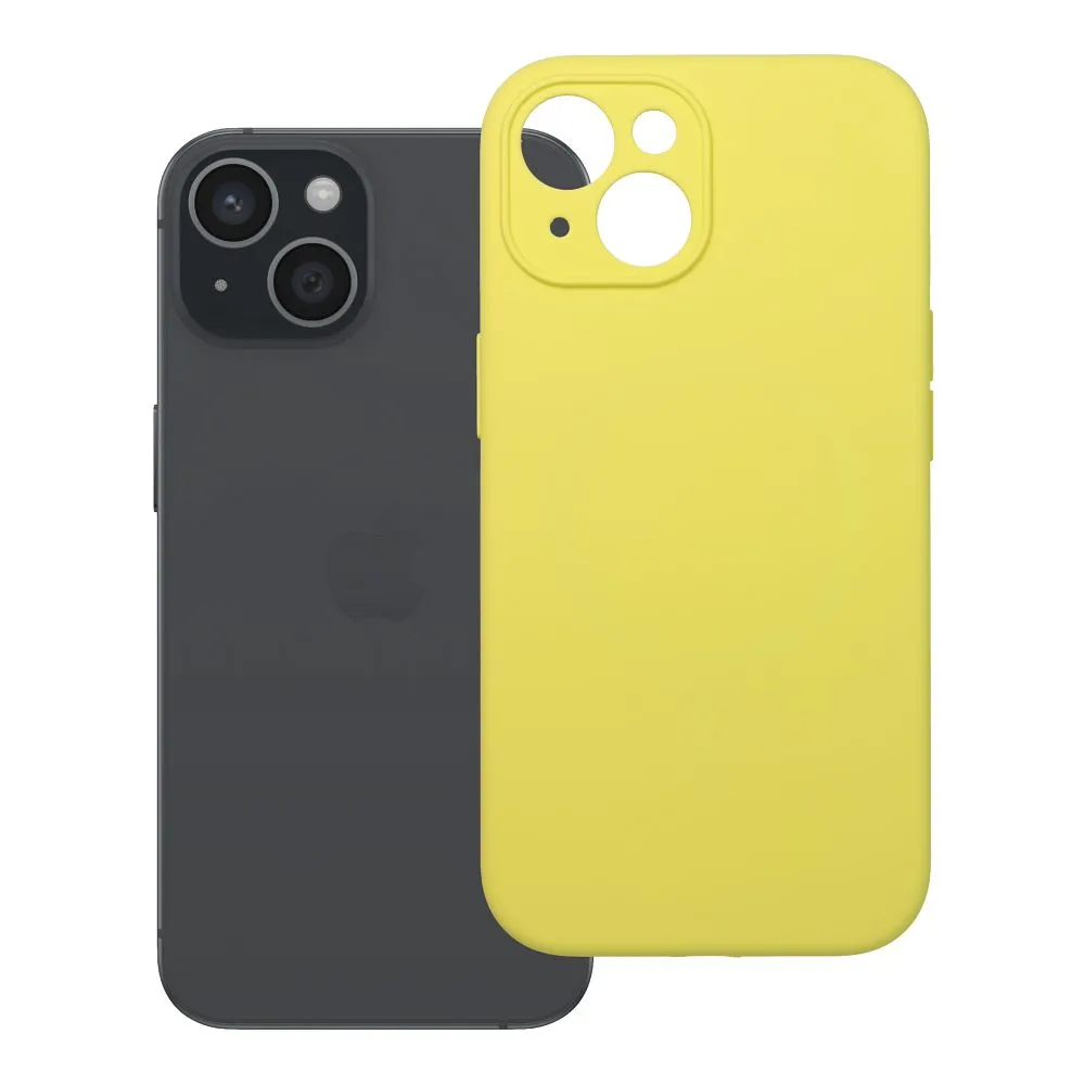 Case for iPhone 15 Silicone 2mm (camera protection) compatible with MagSafe yellow